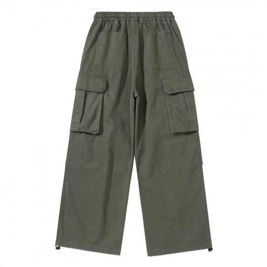 Herren Weite Cargo-Hose mit elastischem Bund, Kordelzug und überlappenden Paneln Shop Nory