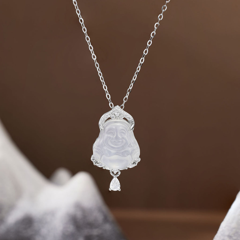 Damen Halskette mit kunstvollem Buddha-Anhänger und funkelnden Zirkonia Shop Nory 1781965882