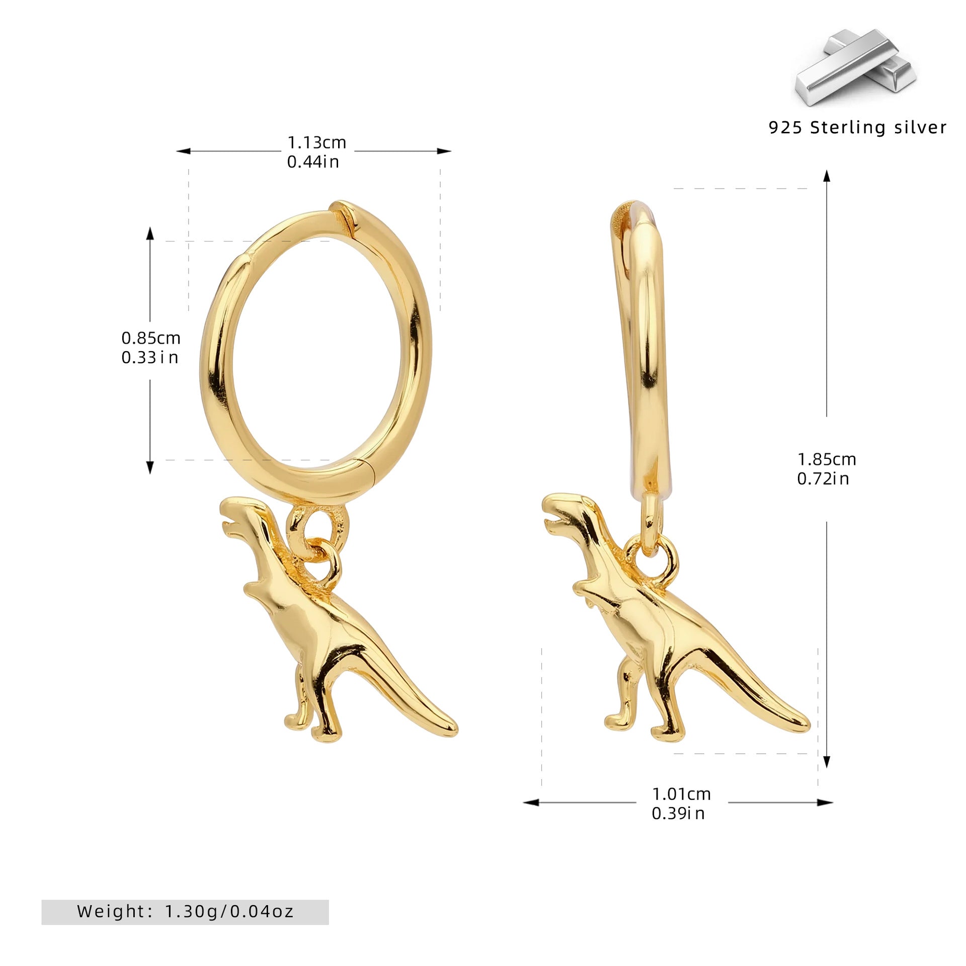 Damen Ohrhänger im kreativen Dinosaurier-Design Shop Nory