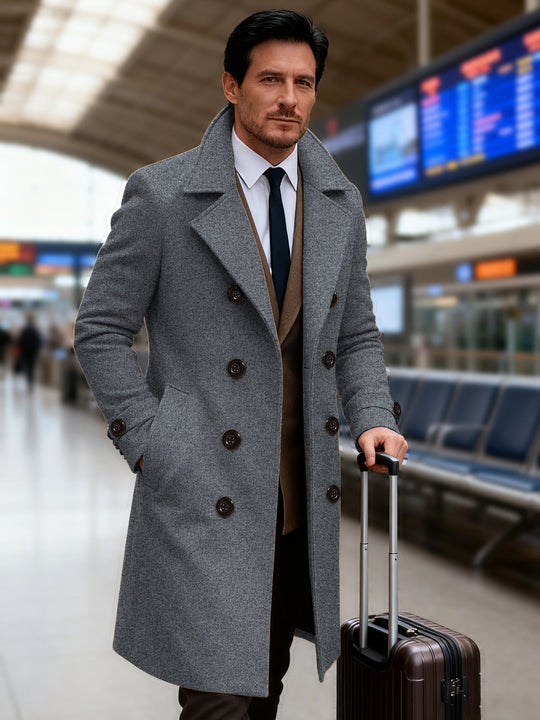 Herren eleganter Doppeltunnelmantel