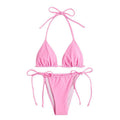 Damen Triangel-Bikini mit verstellbaren Schnürdetails und elastischem Bund Shopnory