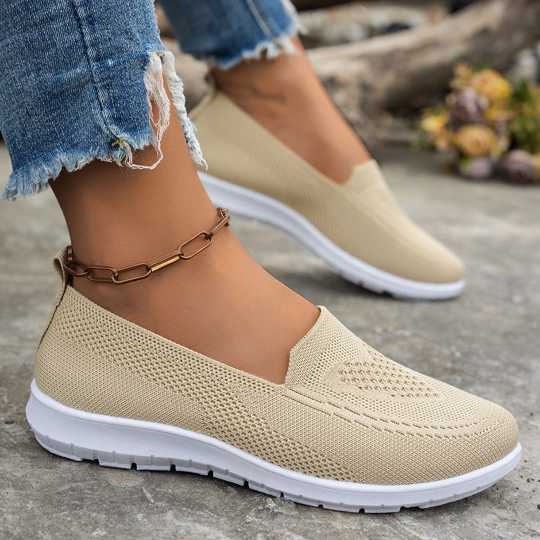 Damen Atmungsaktive Slip-On Freizeitschuhe mit komfortablem Absatz