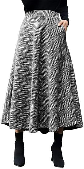 Damen Schwingender A-Linien Rock im modischen Karomuster Shopnory