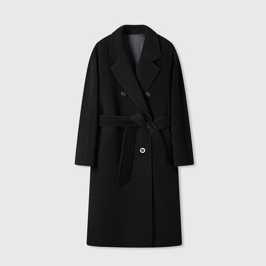Damen Eleganter Double-Breasted Wollmischung Mantel Shop Nory