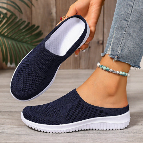 Damen Atmungsaktive Slip-On Freizeitschuhe mit flexiblem Strick-Obermaterial Shopnory
