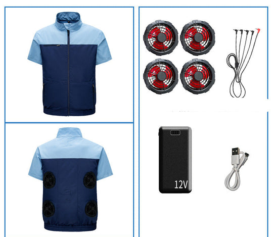 Unisex nan Niederspannungs Lüfter-Set für Kühljacken mit drei kompakten Ventilatoren und Y-Anschluss Shopnory