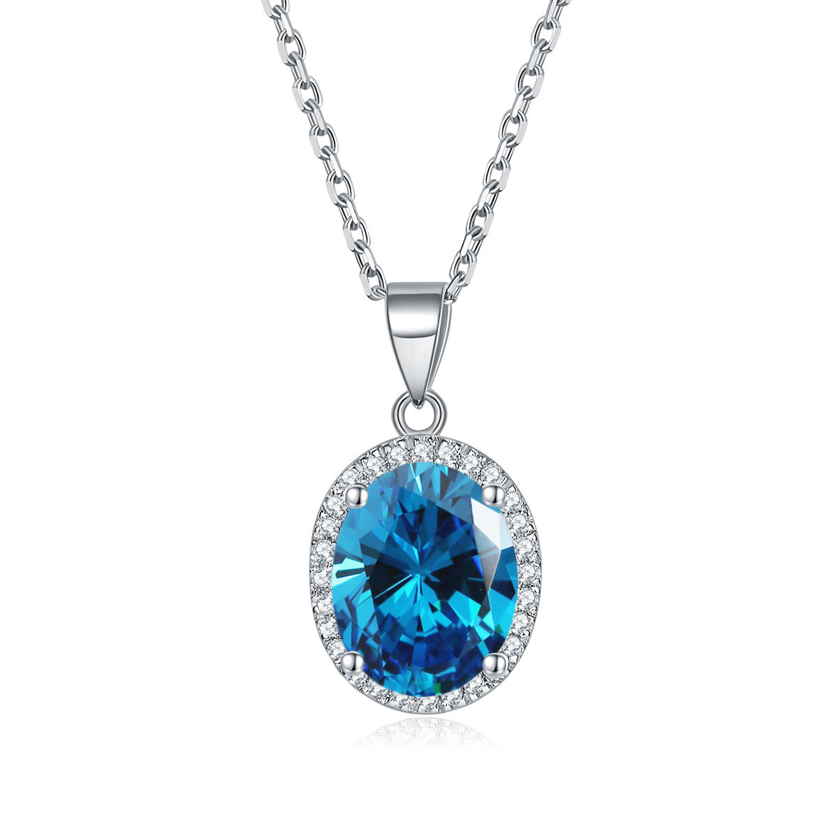 Damen eleganter Anhänger mit blauem Kristall Shop Nory