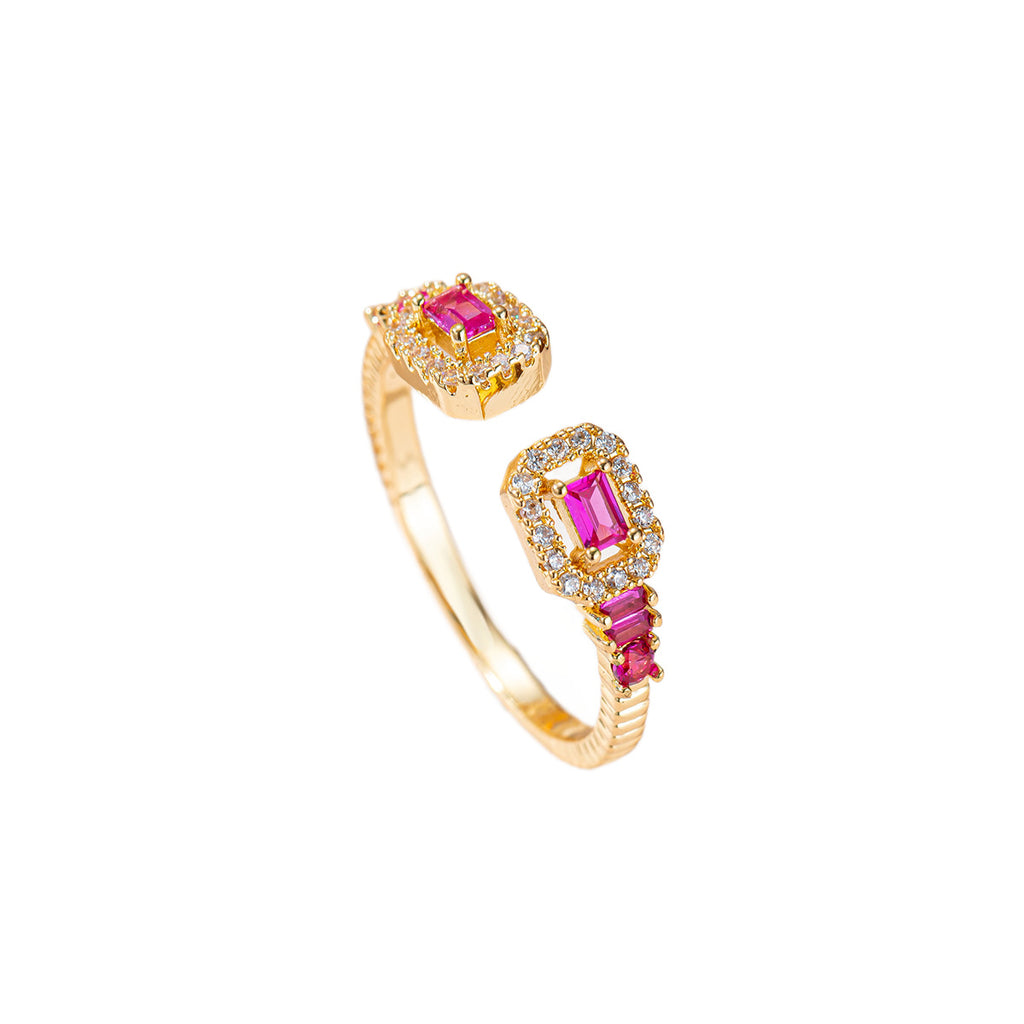 Damen eleganter Ring mit bunten Zirkonia Steinen Shop Nory