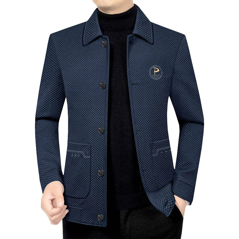 Herren Strukturierte Übergangsjacke mit Reverskragen und aufgesetzten Taschen Shop Nory