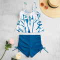 Damen Tankini-Set mit elegantem Volant-Oberteil und hohem Taillenslip Shopnory
