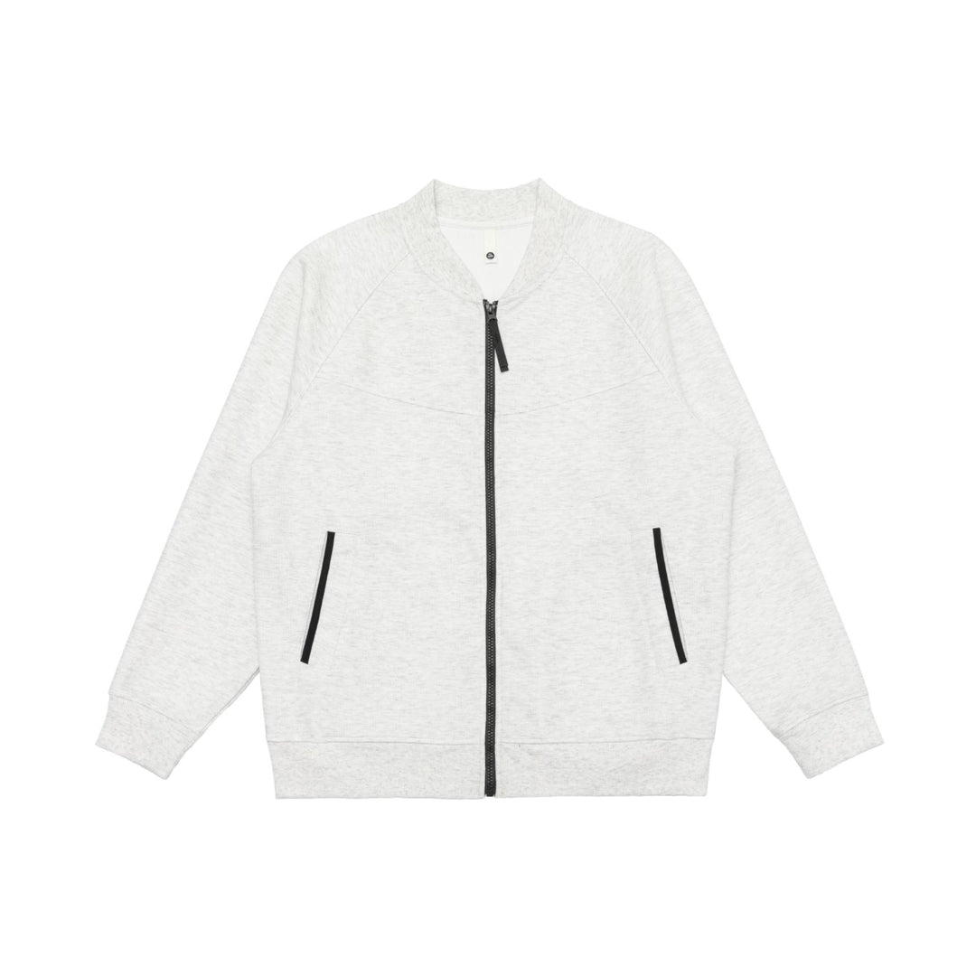 Unisex Sweatjacke im Bomberstil mit durchgehendem Reißverschluss, Raglanärmeln und Kontrastbesatz Shop Nory