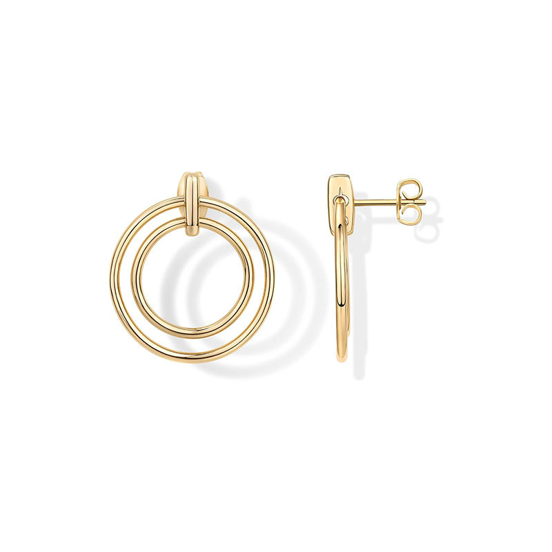 Damen Ohrringe mit doppeltem Ringdesign Shop Nory