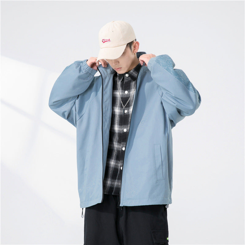 Herren Oversize Übergangsjacke mit Raglanärmeln, Stehkragen und elastischen Bündchen Shop Nory