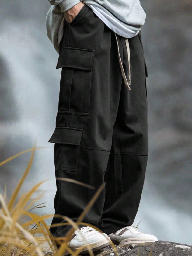 Herren weite Cargo-Hose mit Mehrfachtaschen, Tunnelzug und verstärkten Kniepartien Shop Nory