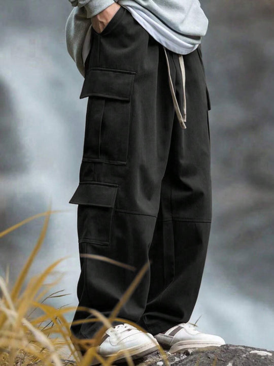 Herren weite Cargo-Hose mit Mehrfachtaschen, Tunnelzug und verstärkten Kniepartien Shop Nory