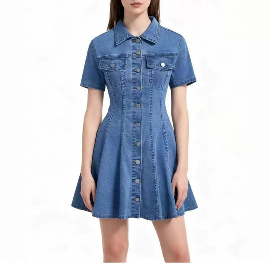 Damen Jeanskleid mit taillierter Schnittführung und durchgehender Knopfleiste Shop Nory