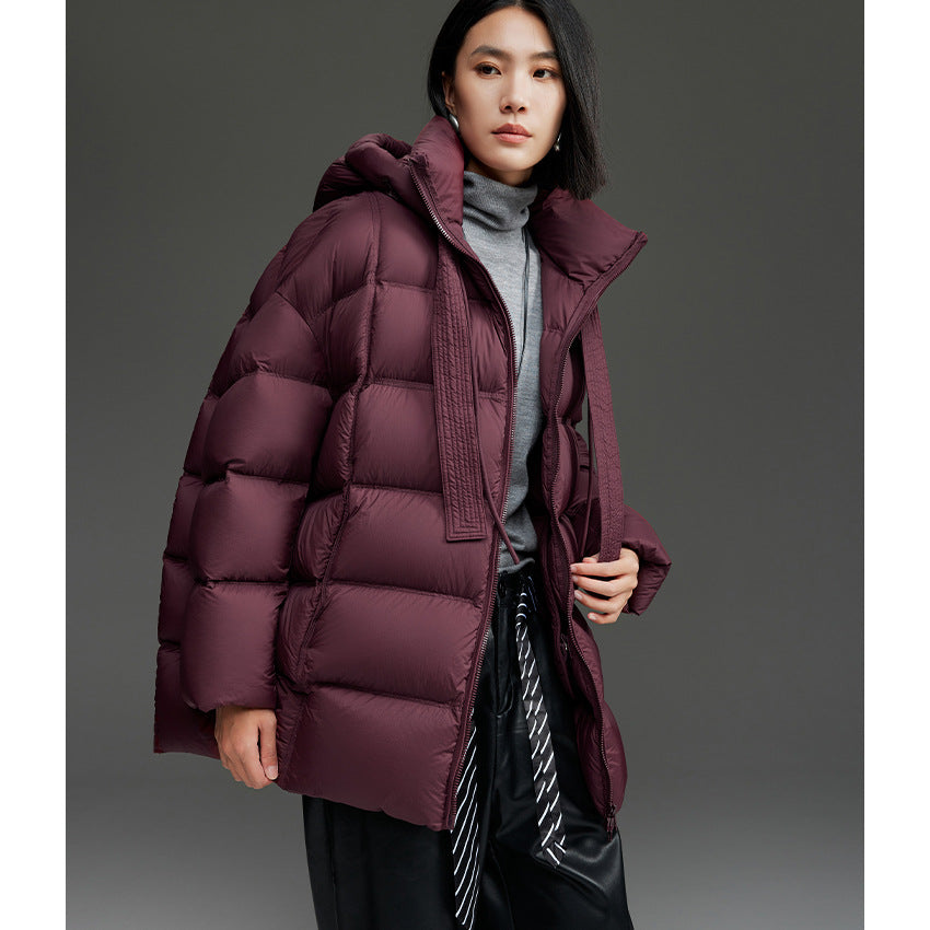 Damen Boxy-Steppjacke mit übergroßem Thermokragen und dekorativen Kordel-Details Shop Nory