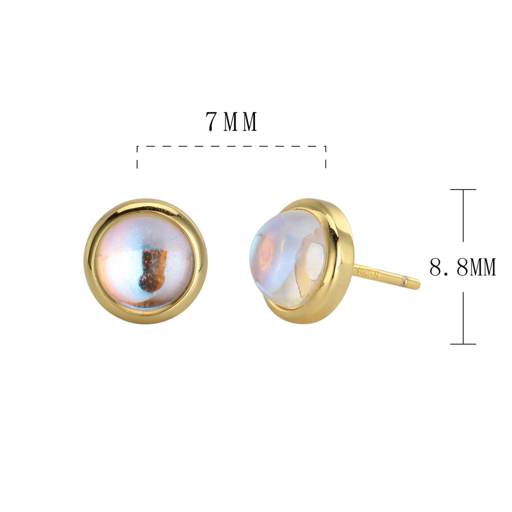 Damen Ohrstecker mit schimmerndem Opal-Effekt und hochwertiger 925 Sterling Silberfassung Shop Nory