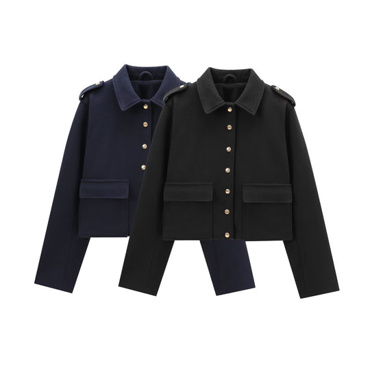 Damen Modische Kurzjacke mit Pattentaschen