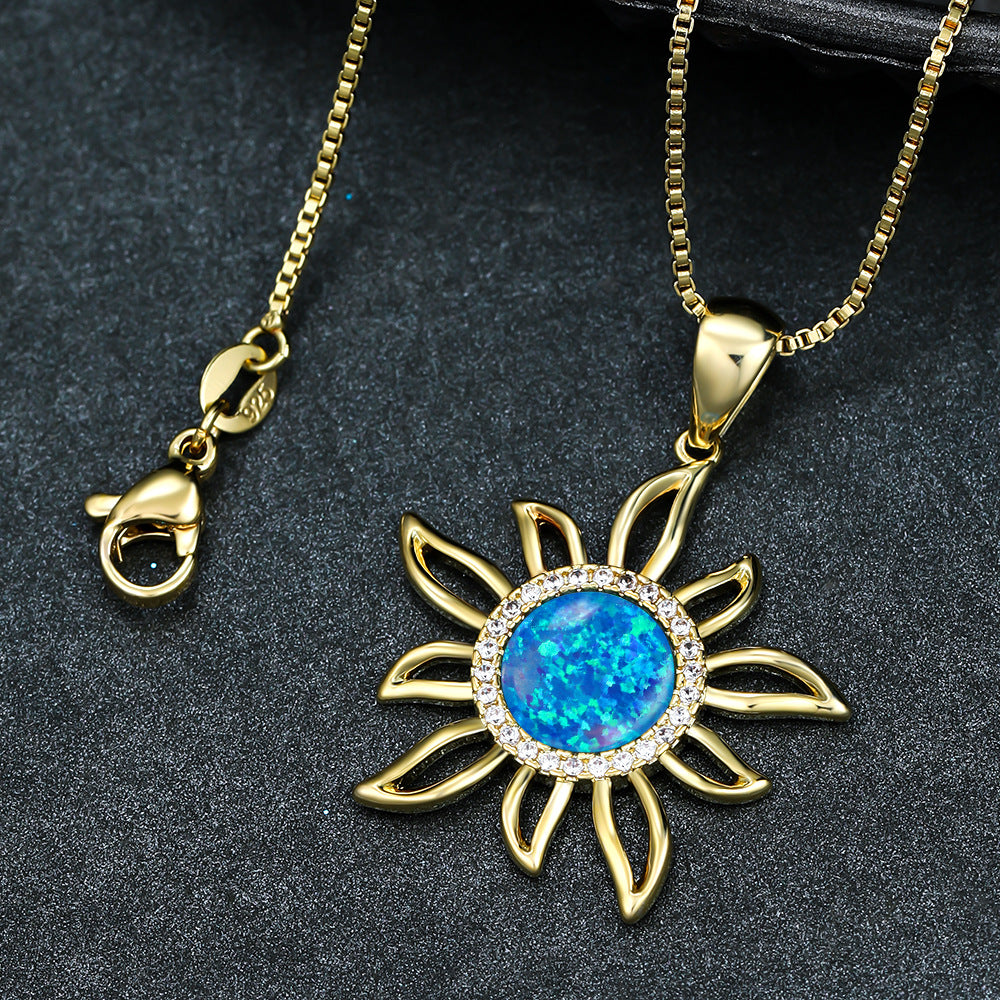 Damen Sonnenblumen-Halskette Shop Nory