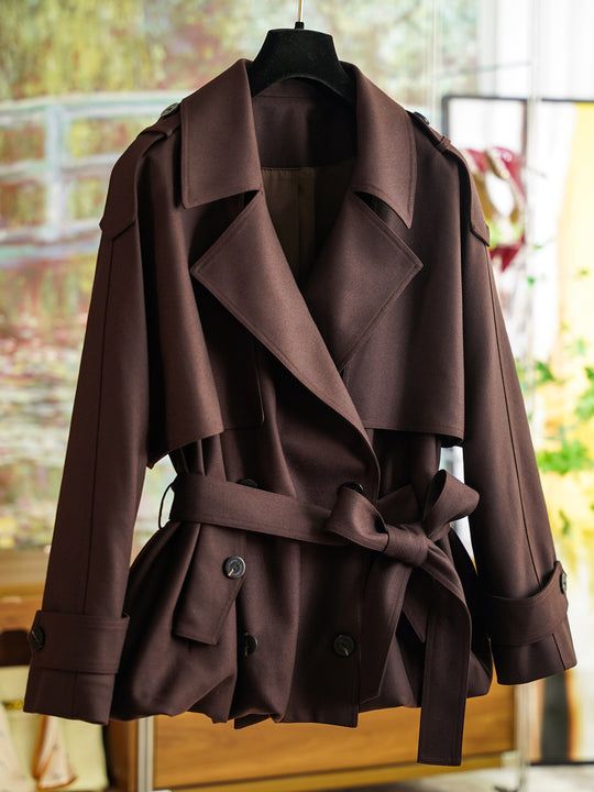 Damen Modischer Trenchcoat mit Taillengürtel Shop Nory