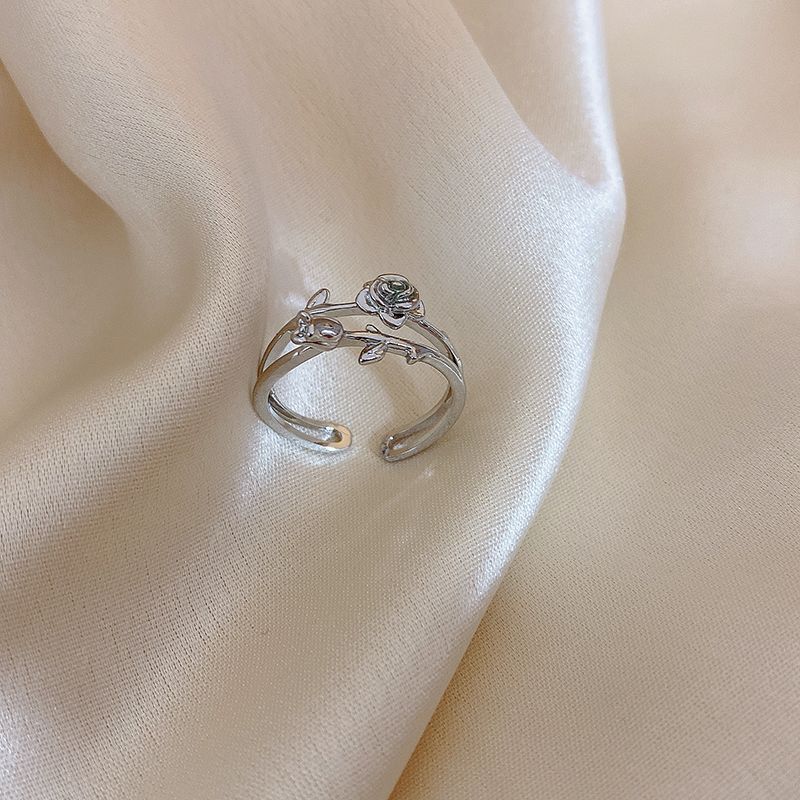 Damen Offener Ring mit kunstvollem Rosen-Design Shop Nory
