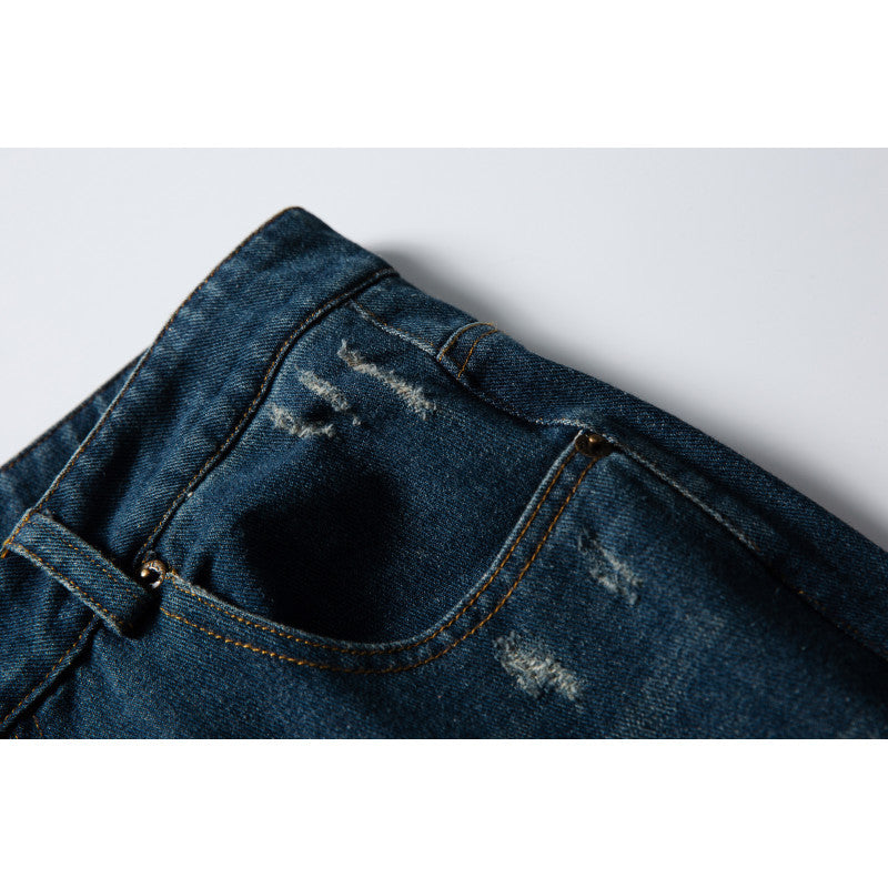 Herren Weite Highwaist Baggy-Jeans mit Used-Waschung und Five-Pocket-Details Shop Nory
