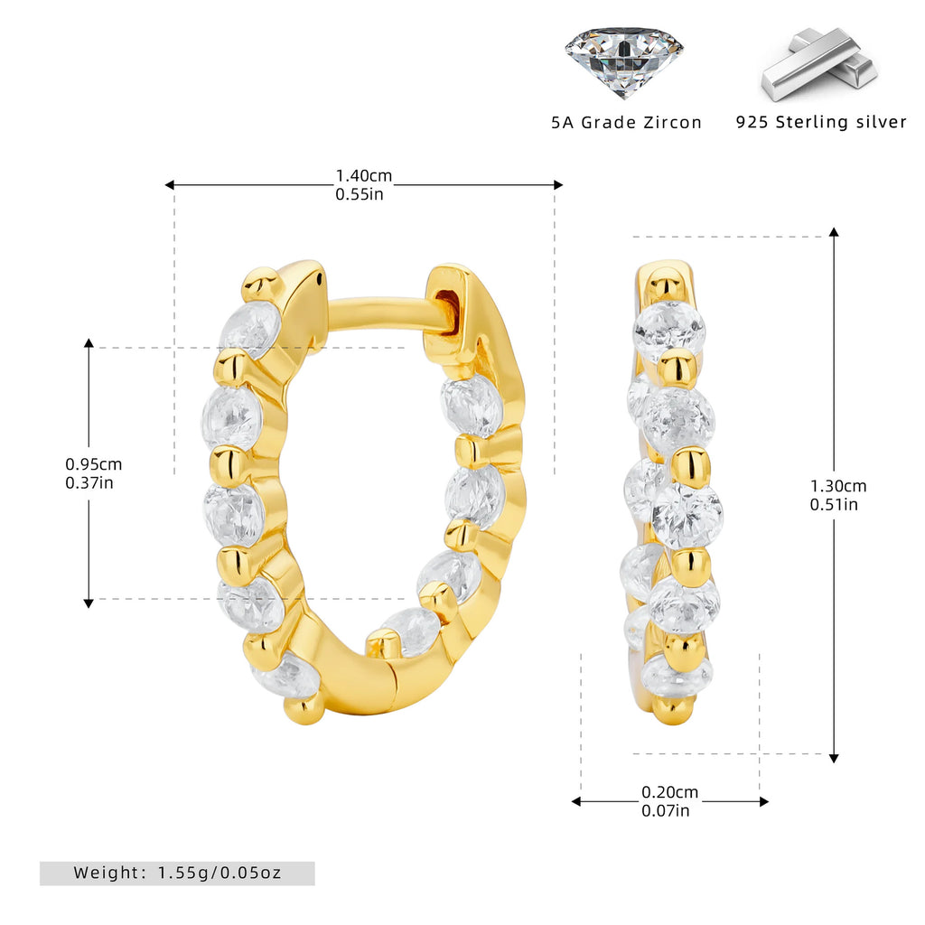 Damen Creolen mit strahlenden Zirkonsteinen aus hochwertigem 925 Sterling Silber Shop Nory