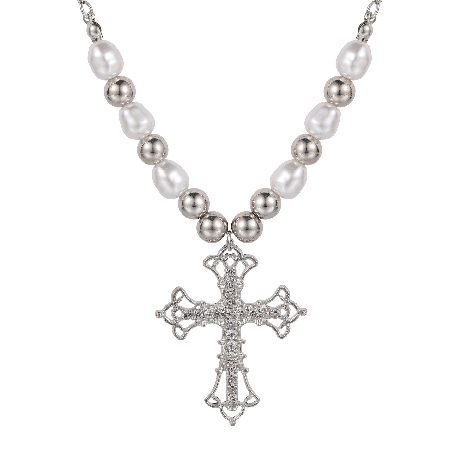 Damen Halskette mit filigranem Kreuzanhänger und hochwertiger Kette Shop Nory