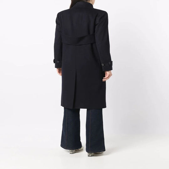 Damen Figurnaher Zweireihiger Wollmix-Longcoat mit fallendem Revers Shop Nory