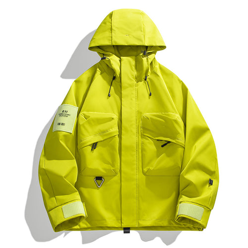 Herren Technische Utility-Kapuzenjacke mit Multifunktionstaschen Shop Nory