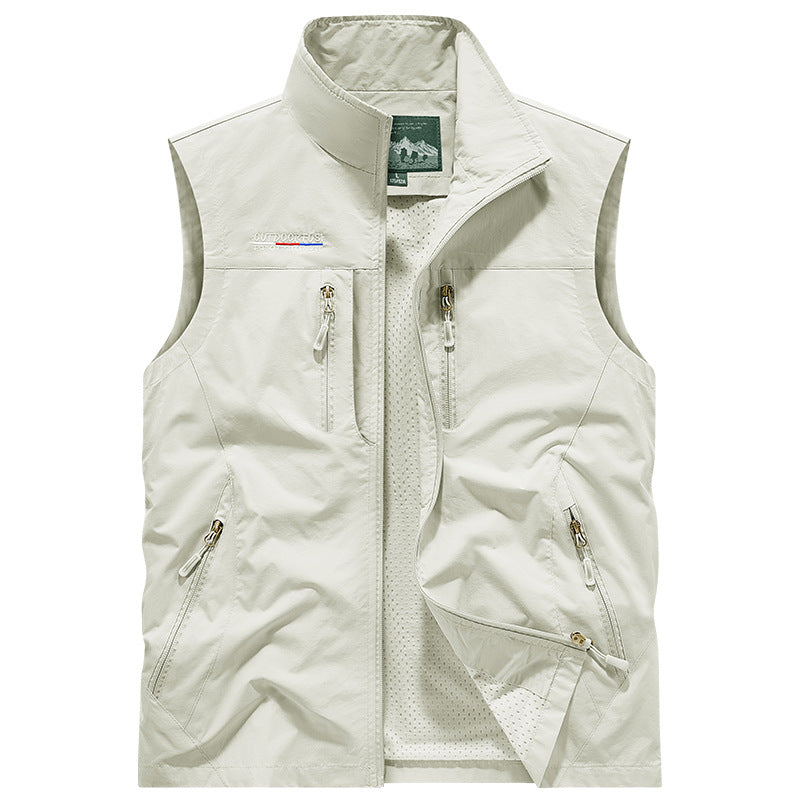 Herren Outdoor-Utility-Anglerweste mit atmungsaktivem Meshrücken und multifunktionalen Taschen Shop Nory