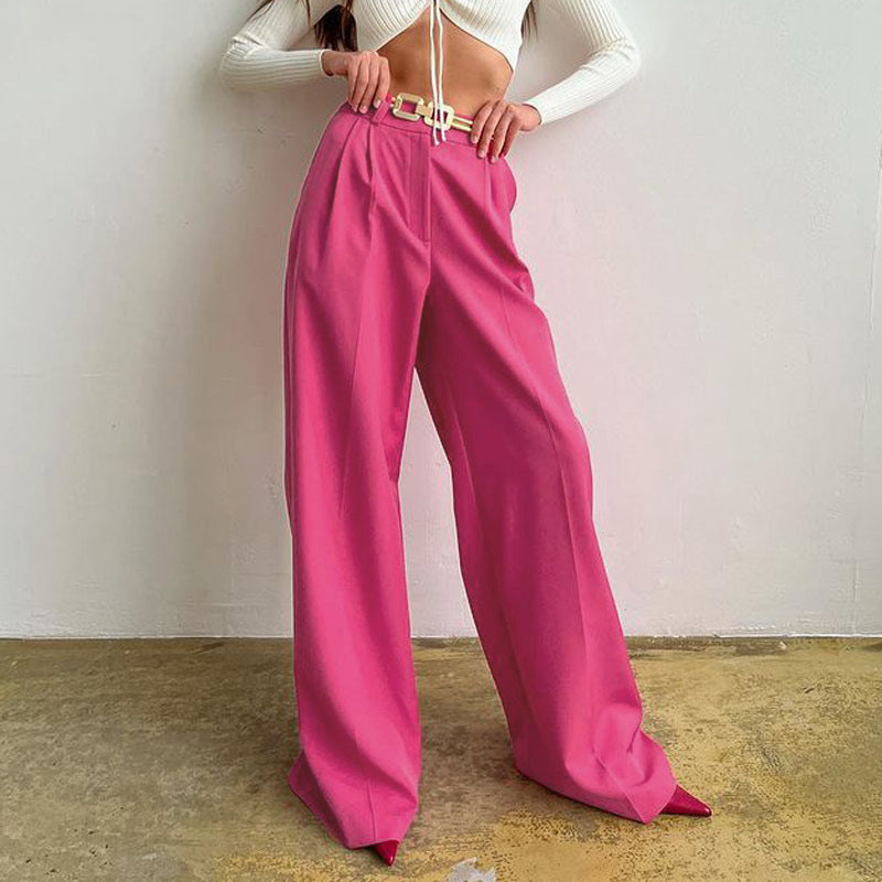 Damen Weite Palazzo-Hose mit eleganter Taillierung und modischem Schnitt