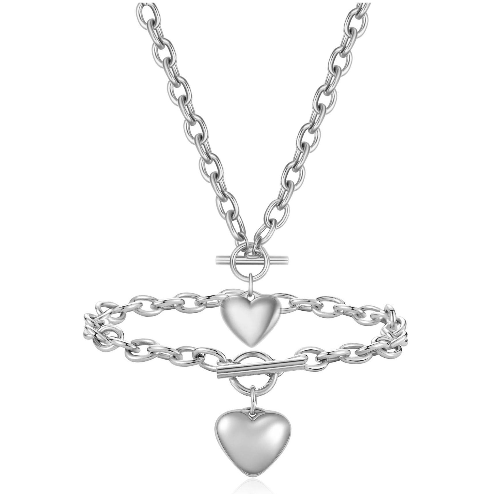 Damen Schmuckset mit Herzanhängern und außergewöhnlichem Farbverlauf Shop Nory