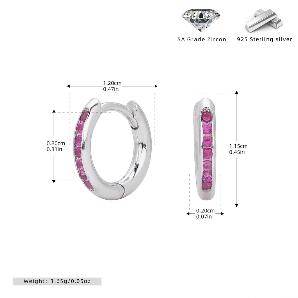 Damen Creolenohrringe mit funkelndem Zirkonbesatz aus hochwertigem 925 Sterling Silber Shop Nory