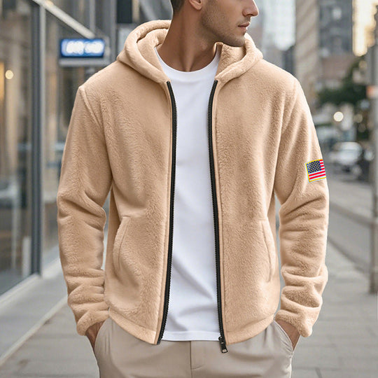 Herren gemütlicher Kapuzenpullover aus weichem Fleece mit bequemem Schnitt Shopnory