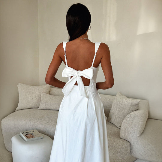 Damen Maxi-Kleid mit schulterfreiem Design und eleganten Rüschendetails Shopnory