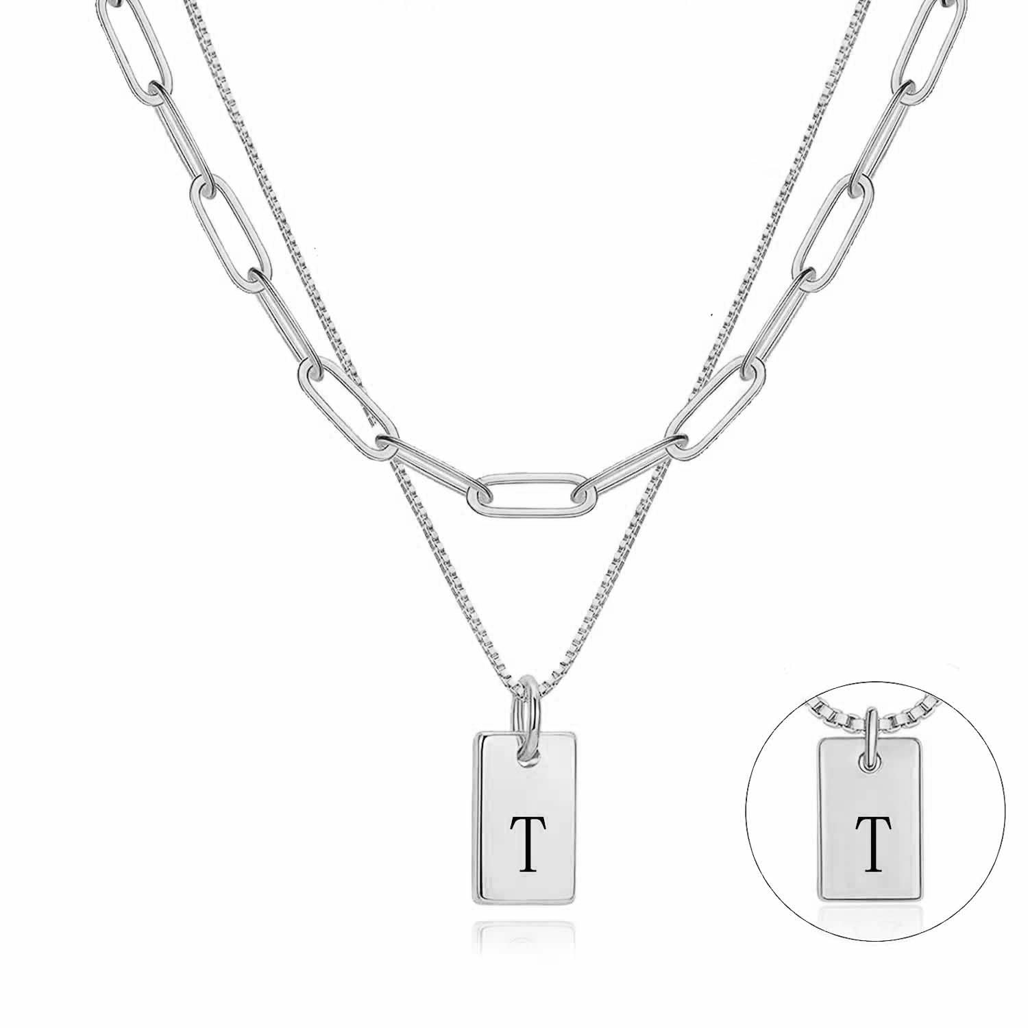 Damen Halskette mit personalisierbarem Anhänger und feiner Gliederkette Shop Nory