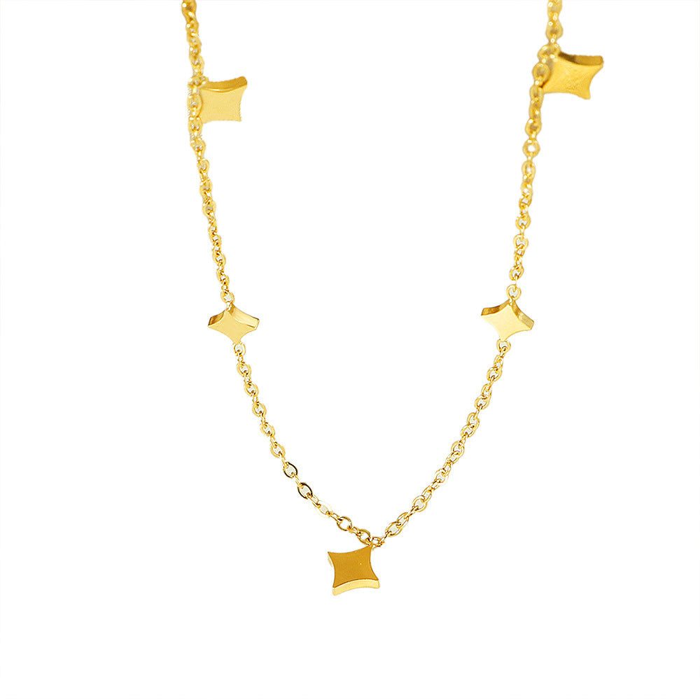 Damen Geometrische Sternmotiv Halskette Shop Nory