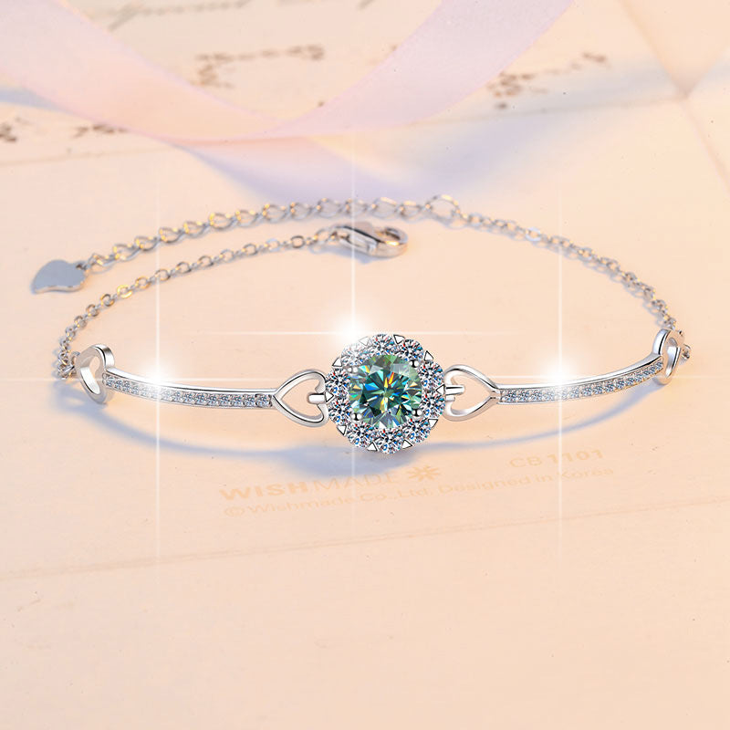 Damenarmband mit funkelndem Herzdesign und strahlendem Kristall Shop Nory