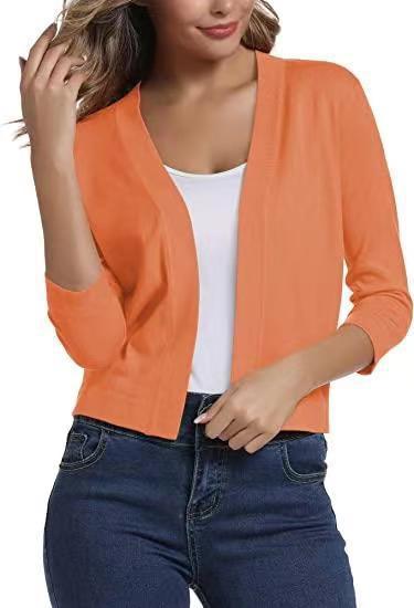 Damen nan offener Kurzcardigan mit dreiviertelärmeln und elastischem Saum Shop Nory