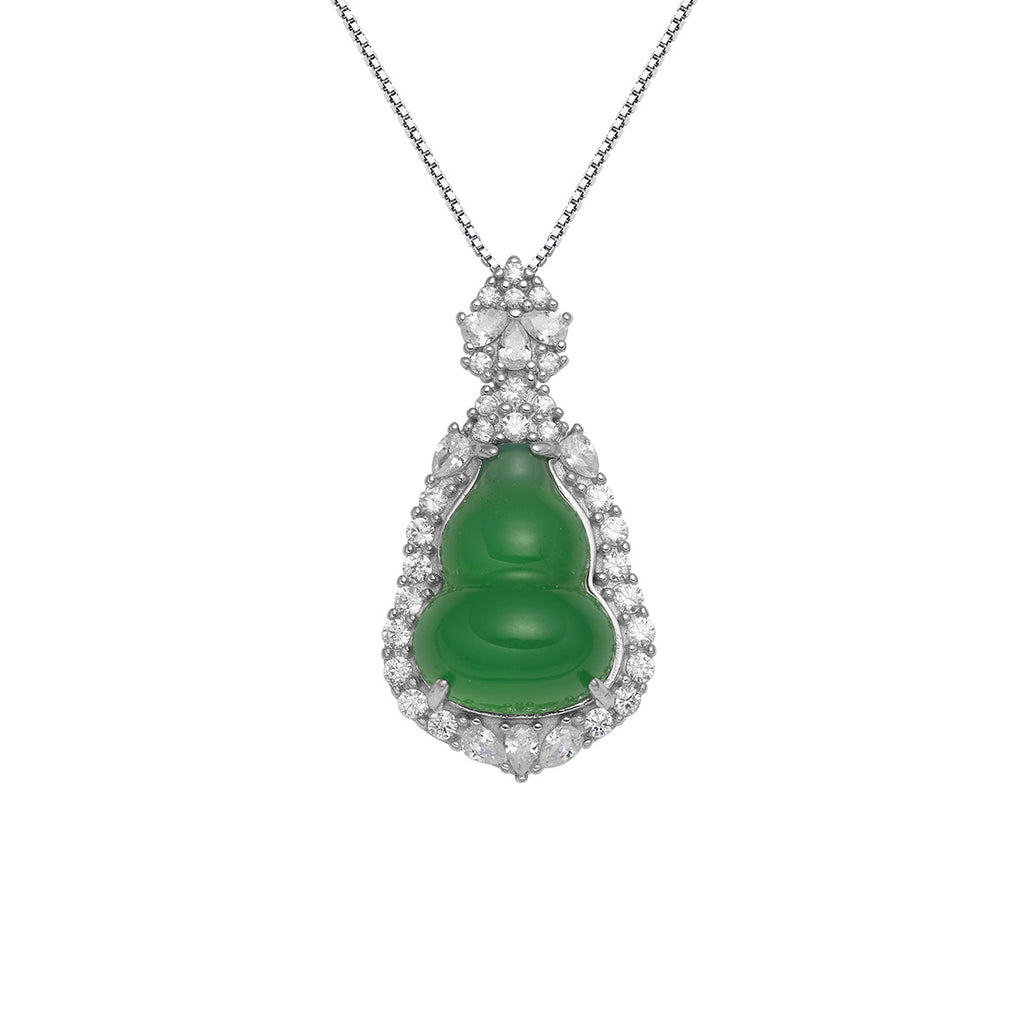 Damen Anhänger-Halskette mit kunstvollem Buddha-Motiv und funkelnden Zirkonia Shop Nory