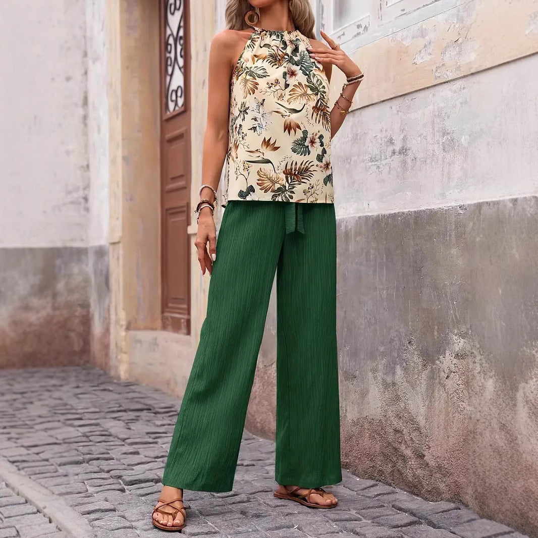 Damen weite Leinenhose mit Kordelzug und Faltenoptik Shop Nory