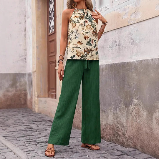 Damen weite Leinenhose mit Kordelzug und Faltenoptik Shop Nory