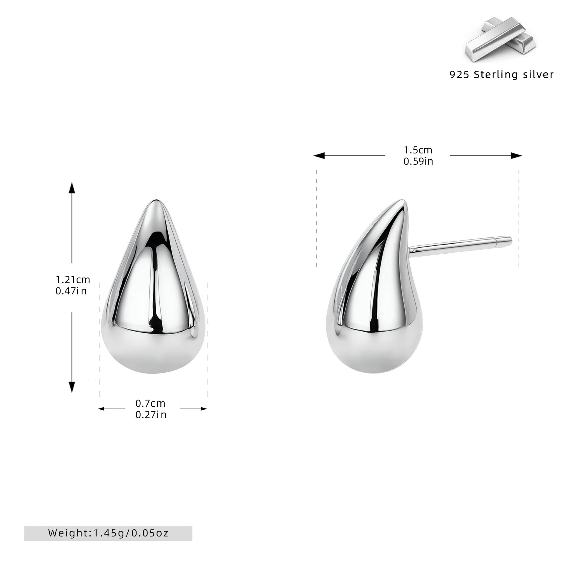 Damen Ohrstecker im eleganten Tropfen-Design Shop Nory