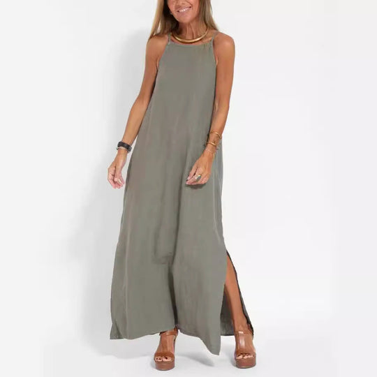 Damen Maxi-Kleid mit elegantem Schnitt und feinen Trägern