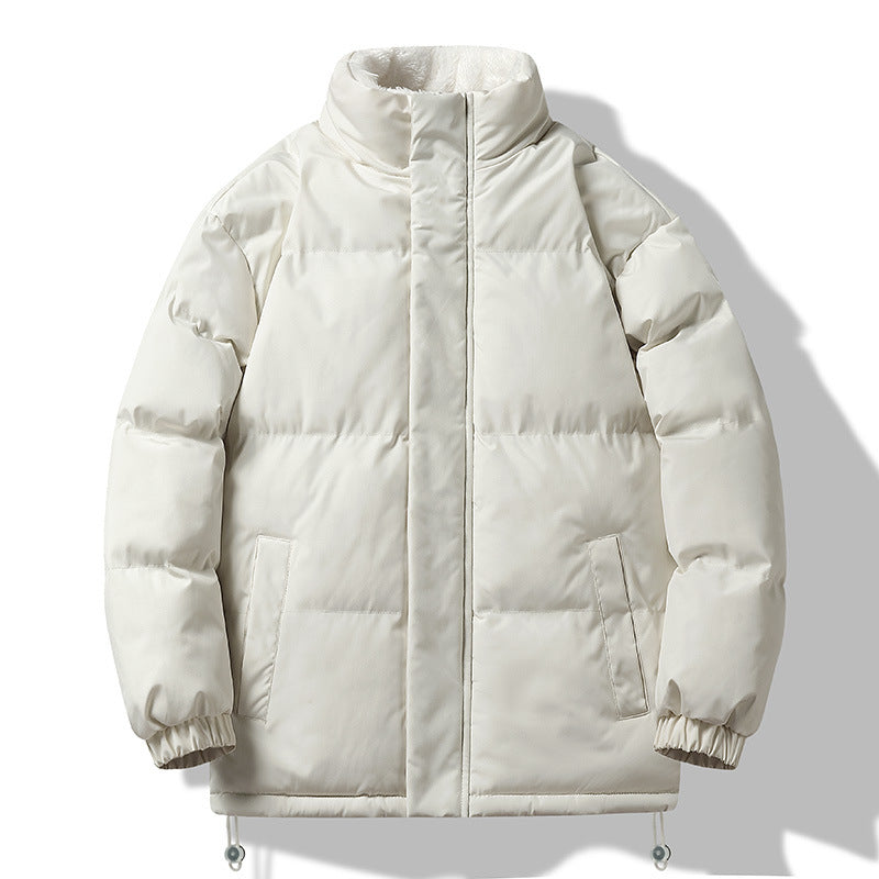 Herren weit geschnittene wattierte Steppjacke mit hochschließendem Kragen und Sherpa-Innenkragen Shop Nory