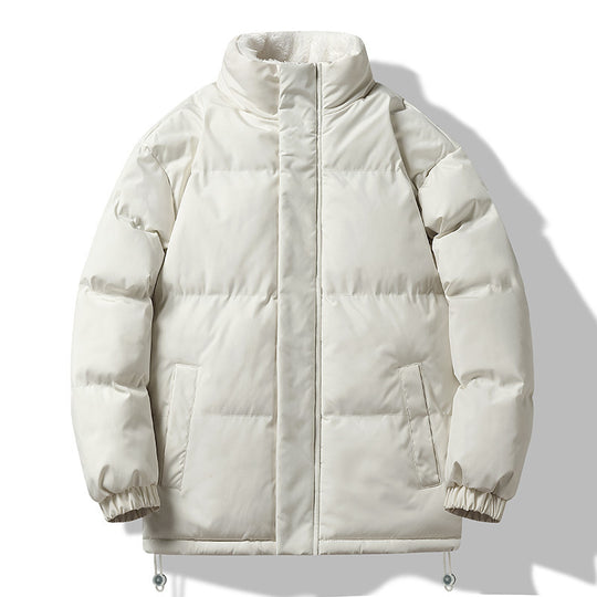 Herren weit geschnittene wattierte Steppjacke mit hochschließendem Kragen und Sherpa-Innenkragen Shop Nory