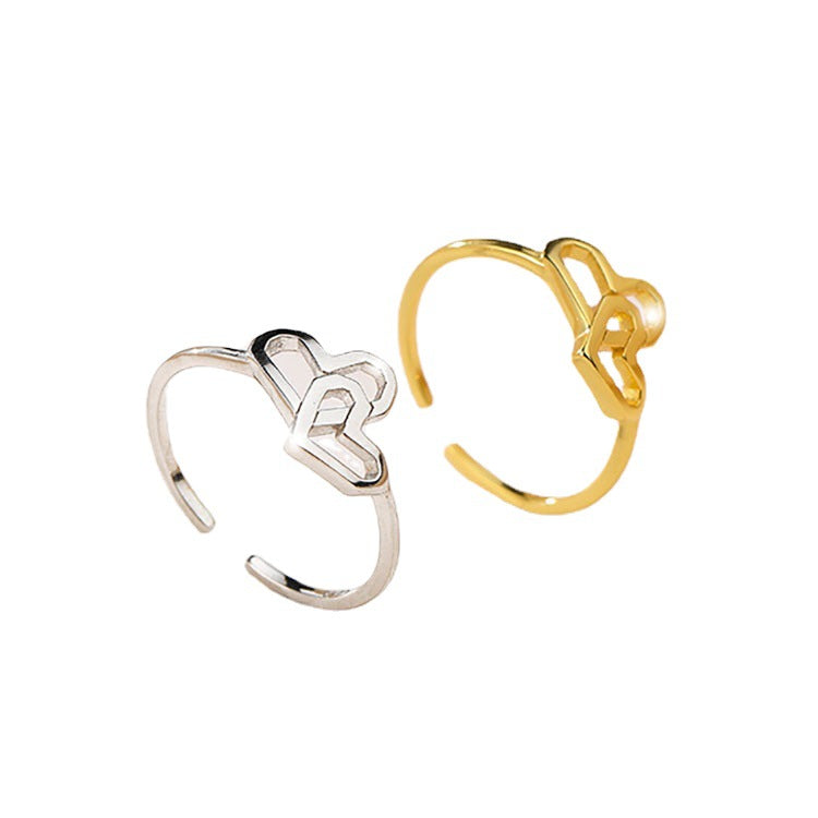 Damen Offener Doppelherzring aus hochwertigem Silber Shop Nory