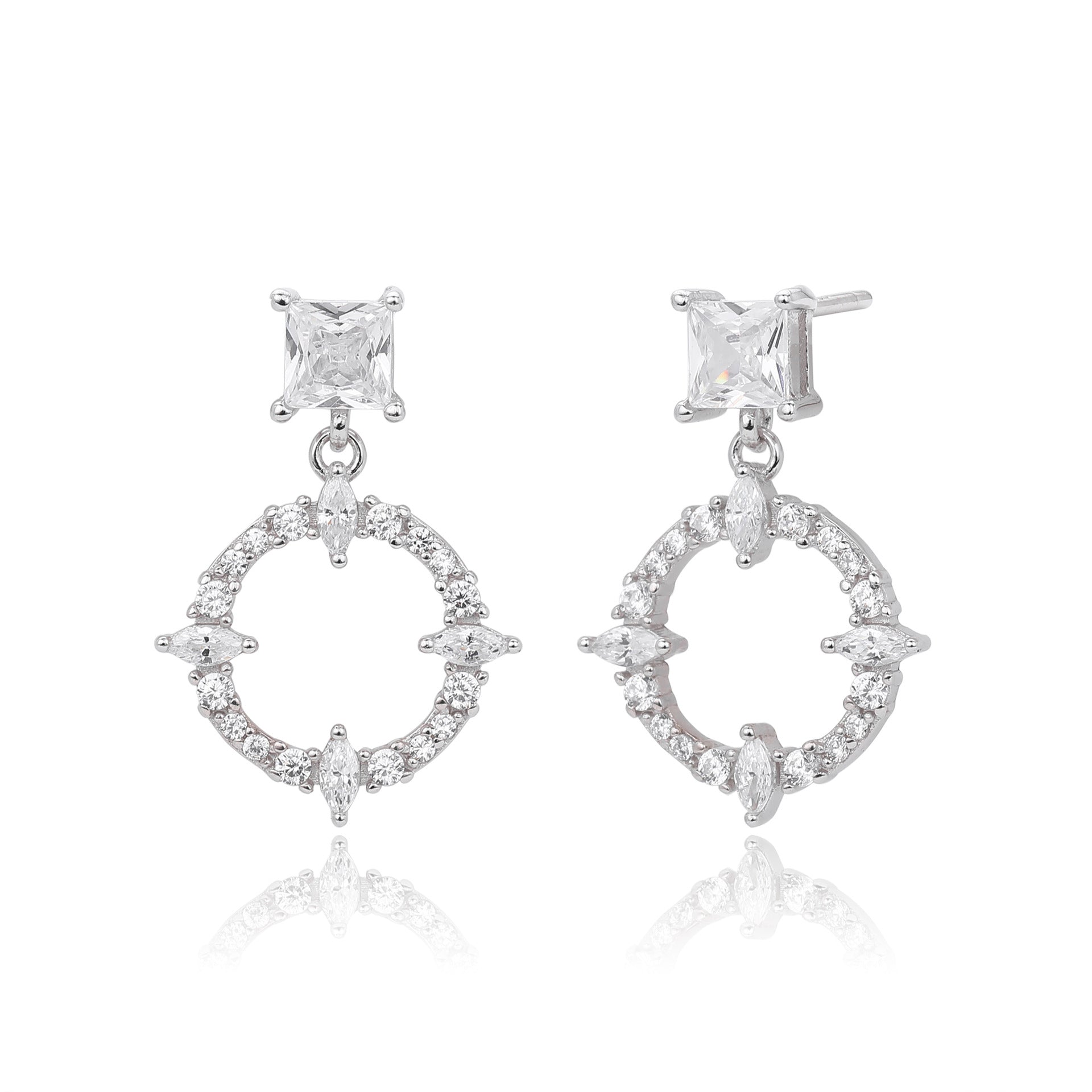 Damen Ohrhänger mit luxuriösem Zirkonbesatz aus 925 Sterling Silber Shop Nory 1782843459